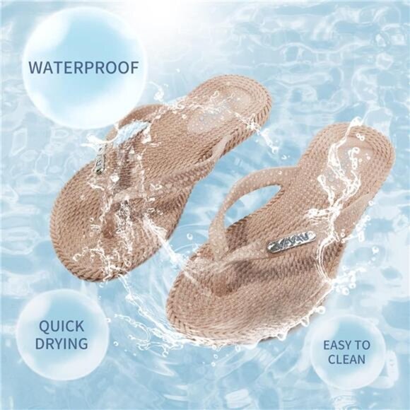 Flip‎ Flops for Women, Waterproof Non Slip Thong Sandals for Shower Beach Pool - Picture 5 of 8
